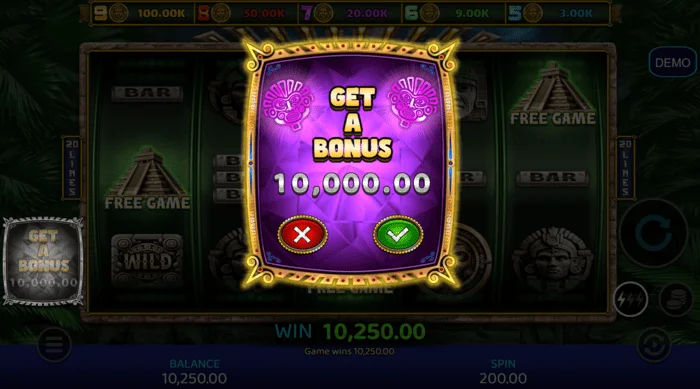 Mayan Madness - หน้าจอซื้อ Bonus